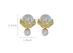 Mermaid Princess Pearl Double Sided Earrings