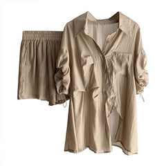 Solid Tencel Shirt + Shorts