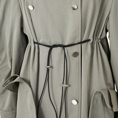 Irregular Loose Drawstring Waist Cinched Trench Coat