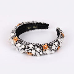 Casual Beaded Pearl Thick Headband