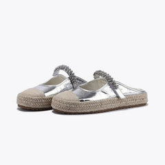 Round Toe Diamond Thick Sole Mules