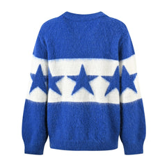 Star Jacquard Knitted Casual Sweater