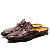 Croc Pattern Half Loafers
