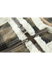 Vintage Plaid Spliced Jacket