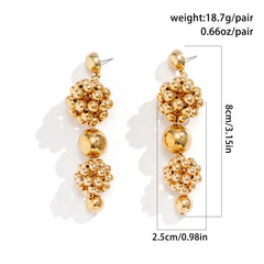 Pre Order: Braided Geometric Ball Bead Earrings