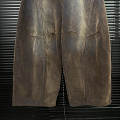 Washed Rust Loose Straight Leg Denim Jeans