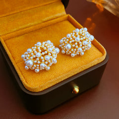 Retro Palace Style Pearl Earrings