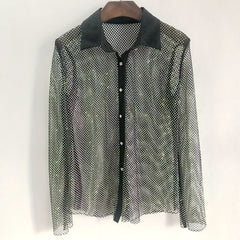 Diamond Hollow Rhinestone Shirt
