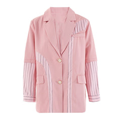 Striped Patchwork Pink Blazer