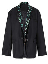 Pre Order: Black Printed Loose Blazer