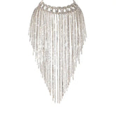 Rhinestone Tassel Light Party Necklace