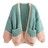 Pre Order: Boho Loose Front Pocket Big Knit Cardigan