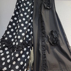 Polka Dot Patchwork 3D Flower Wide Leg Trousers