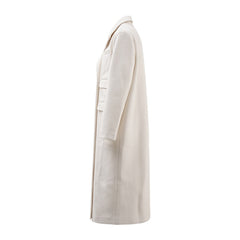 Multi Pocket Woolen Double Breasted Long Coat