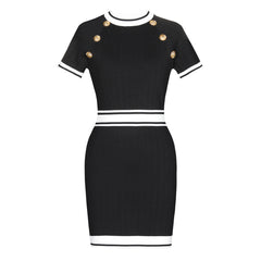 Waist Cinched Hip Hugging Woolen Knitted Dress