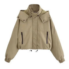 Hooded High Neck Trench Jacket