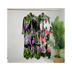 Ruffled Sleeves Pleated Lace Up Dress