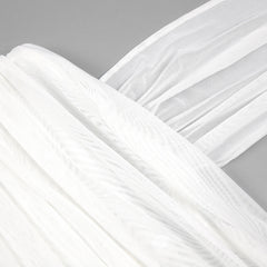 White Mesh Hanging Neck Ribbon Dress