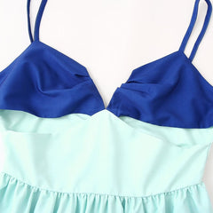 Pre Order: Blue Gradient Hollow Suspender Maxi Dress