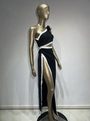 One Shoulder High Slit Maxi Dress