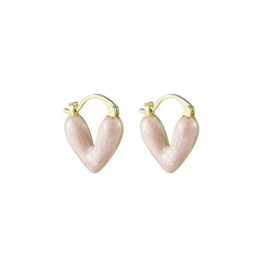 Vintage Enamel Love Heart Earrings