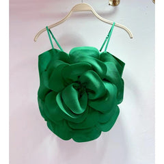 Solid 3D Floral Sling Top