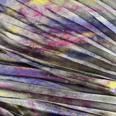 Metallic Light Colorful High Waist Elastic Waist Pleated Skirt