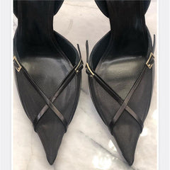 Cross Strap Mesh Party Sandals