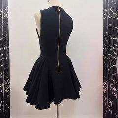 V-Neck Double Breasted High Waisted Dress