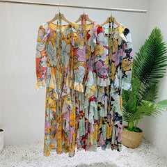 Pleated Ruffle Loose Maxi Dress