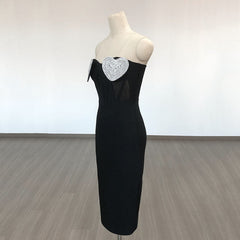 Heart Chest Diamond Dew Backpack Hip Bandage Dress