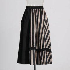 3D Flower Striped Fungus Edge Skirt