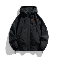 Solid Hooded Windbreaker Jacket