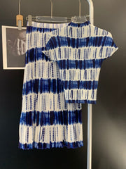 Short Sleeve Pleated Top + Pleated Skirt