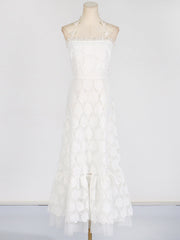 Elegant Ruffle-Edge Zipper Dress