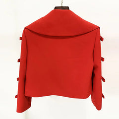 Hollow Out Bowtie Sleeve Jacket