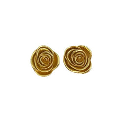 Retro Gold Rose Earrings
