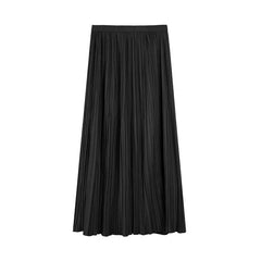 Classic Solid Pleated  A-Line Skirt