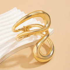 Irregular Chunky Hollow Out Metal Spring Cuff Bracelet