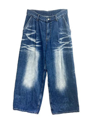 Washed Loose Pleated Wide Leg Pants