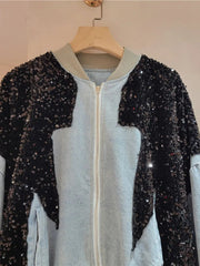 Sequin Denim Loose Jacket