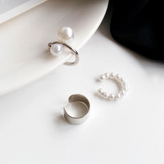 Pearl Ear Clip Three Piece Set