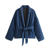 Denim Wrap Knot Tie Jacket