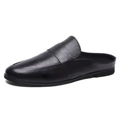 Pre Order: Black Half Loafers Leather Shoes