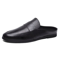 Pre Order: Black Half Loafers Leather Shoes