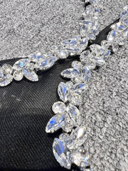 Pre Order: Black Sleeveless Diamond Tight Bandage Maxi Dress