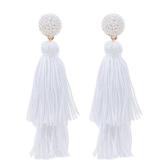 Pre Order: Bohemian Double Layered Tassel Earrings
