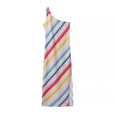Rainbow Stripe Diagonal Shoulder Dress