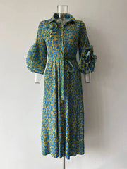 Fungus Sleeves Maxi Sunday Dress