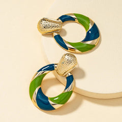 Color Block Geometric Earrings